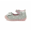 D.D.Step Kislány "első lépés" Szürke-ezüst-rózsaszín nyitott balerina cipő ,