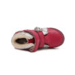 D.D.step Pink-ezüst két tépőzáras magas szárú vízlepergető,téli,bélelt láby cipő virág díszítéssel