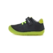 D.D.Step Kisfiú sötétkék-zöld  "Barefoot" cipő, zöld gumis fűzővel és tépőzárral, klasszikus minden minta nélkül