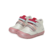Kép 1/6 - D.D.Step fehér-rózsaszín ,két tépőzáras Kislány "Barefoot" bokacipő felhőcske mintával