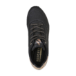 Skechers, Uno Shimmer Away telitalpú sneaker, Fekete arany 155196BLK