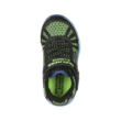 Skechers világító talpú sötétkék-uvzöld gumis és egy tépőzárral, memória habos  fiú sport cipő