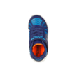 Skechers világító talpú sötétkék-világoskáknarancssárga gumis és egy tépőzárral, memória habos  fiú sport cipő