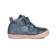 D.D.Step kék Tépőzárral szabályozható, kívül-belül bőr gyerekcipő Kislány magas szárú cipő A040-81