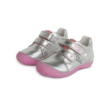 Kép 1/6 - Ponte20 Szupinált szürke - rózsaszín -ezüst két tépőzárasa  kislány bokacipő csillogó ezüst mintával