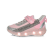 D.D.Step Lány "világító" sportcipő,rózsaszín szürke ,két tépőzárral állítható, vízlepergető F61-297D