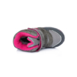 D.D.Step szürke-rózsaszín, két tépőzáras Vízálló téli,bélelt  kislány cipő