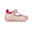 D.D.Step Kislány halvány Rózsaszín  "első lépés" nyitott balerina szandál cipő cica mintával H015-543