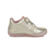 D.D.Step  ezüst szürke rózsaszín,  három tépőzárral állítható Kislány "világító" cipő S050-738