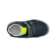 D.D.Step Kisfiú kék világító" cipő Tépőzárral szabályozható, kívül-belül bőr gyerekcipő, krokkodil mintával normál/széles lábfejhez ajánlott S068-506