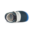 D.D.Step  kék , fehér Tépőzárral szabályozható, kívül-belül bőr Kisfiú gyerekcipő "Barefoot" bokacipő űrhajó mintával S070-129