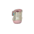 Kép 3/6 - D.D.Step Kislány ezüst szürke rózsaszín Tépőzárral szabályozható, kívül-belül bőr gyerekcipő "Barefoot" bokacipő felhócske és szivecske mintával  S070-822
