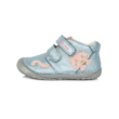 D.D.Step kék , rózsaszín cica mintával Kislány "Barefoot" bokacipő S070-927