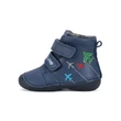 Kép 2/7 - D.D.Step kék Kisfiú Első lépés Bélelt bokacipő dínoval #W066-52525A