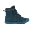 D.D.Step Vízlepergető kisfiú bokacipő két tépőzár , fluoreszkáló - cipőtalp téli gyerekcipő kívül bőrből, belül bunda béléssel W049-236