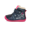 D.D.Step kék pink, két tépőzáras téli bélelt, vízlepergető, Kislány "Barefoot" tündér mintával