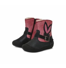 D.D.Step Vízlepergető pink-kék cipzáros  kislány csizma nyuszifül mintával