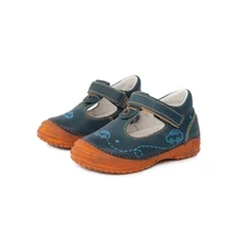 D.D.step sötétkék-narancssárga felvezetőpántos fiú szandálcipő kis autókkal erős gumi orral