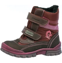 Szamos bordó két tépőzáras magas szárú két tépőzáras  texes,vízálló,téli,bélelt lány bakancs szívecske mintával