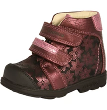 Szamos szupinált bordó , virág mintával , kislány cipő #1658-65709