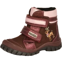 Szamos formatalpas bordó , magsszárú téli termo béléses lány VíZÁLLÓ bakancs , rénszarvas mintával #1673-48234