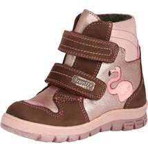 Szamos formatalpas  rózsaszín , magsszárú téli termo béléses lány VíZÁLLÓ bakancs , flamingó mintával #1678-67591
