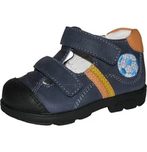 Szamos szupinált kék-narancssárga felvezetőpántos fiú cipő focilabda mintával