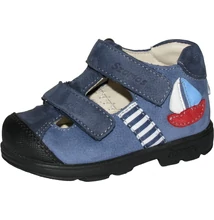Szamos szupinált kék fiú szandálcipő kishajó mintával