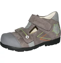 Szamos szupinált szürke felvezetőpántos fiú nyitott szandálcipő csillag mintával