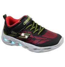 Skechers világító talpú fekete-narancssárga-piros gumis füzővel és egy tépőzárral , memóriahabos talpbetéttel nagyon kényelmes fiú sportcipő Skechers világító talpú fekete-narancssárga-piros gumis füzővel és egy tépőzárral , memóriahabos talpbetéttel nagyon kényelmes fiú sportcipő