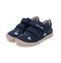 D.D.Step Kisfiú Barefoot Vászoncipő Kék, vidám bolygó mintával #C077-51663A