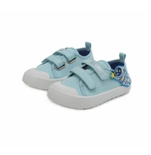 D.D.Step Kisfiú vászoncipő világoskék két tépőzáras , erősített orral, bőr talpbetéttel , úrhajós mintával