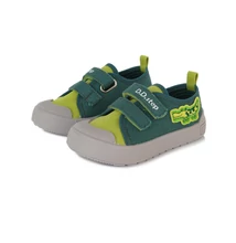 D.D.Step Kisfiú farmerkék lime zöld vászoncipő ,Ultrakönnyű vászoncipő, bőrrel borított talpbetéttel krokodil mintával CSB-449A