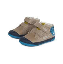 Ponte20 Szupinált kisfiú bokacipő ,Szürke kék, dinó mintával #DA03-1-366A