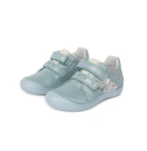 Ponte20 Szupinált kislány bokacipő , kék - ezüst két tépőzáras csillogó ezüst mintával