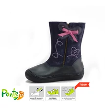 Ponte20 Szupinált kék magas szárú cipzáros, vízlepergető, téli,bélelt kislány csizma