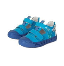 Ponte20 Szupinált világoskék kisfiú bokacipő,Megerősített kéreg, a stabil boka tartáshoz | Extra cipőorr és lábujj védelem , zebra mintával DA03-1-920A