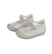 Ponte20 Szupinált Fehér ezüst, kislány nyitott cipő , szívecskével #DA06-1-300 Ponte20 Szupinált Fehér ezüst, kislány nyitott cipő , szívecskével #DA06-1-300