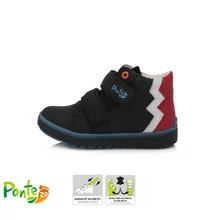 Ponte20 Szupinált fekete magaskét tépőzáras cipzáros, vízlepergető, fiű cipő