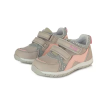 Ponte20 Szupinált Rózsaszín ezust szürke , Tépőzárral szabályozható, kívül-belül bőr kislány sport gyerekcipő DA07-1-261C