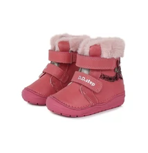 D.D.Step piros Kislány Vízlepergető téli Bélelt bokacipő virággal #W071-374