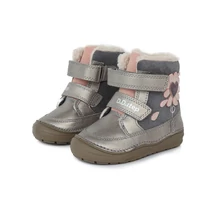 D.D.STEP Ezüst KISLÁNY VÍZLEPERGETŐ TÉLI BÉLELT BOKACIPŐ VIRÁGGAL #W071-364A