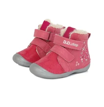 D.D.Step szürke Rózsaszín ,Kislány "első lépés" téli bumdás magasszárú cipő  #W015-435B