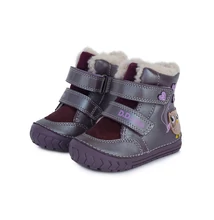D.D.Step Lila Kislány téli Bélelt bokacipő bagoly mintával #W029-362B