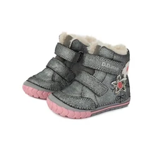 D.D.Step Fekete Kislány magasszárú cipő virág mintával #W029-767A