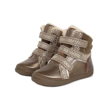 D.D.Step Vízlepergető barna arany három tépőzáras nagyon csajos kislány bokacipő W040-472E