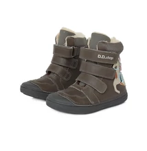 D.D.Step Vízlepergető szürke magas szárú három tépőzáras kislány cipő , ló és lovasa mintával W049-2A