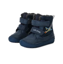 D.D.Step Kék Kisfiú Bélelt bokacipő repülő mintával #W071-359B