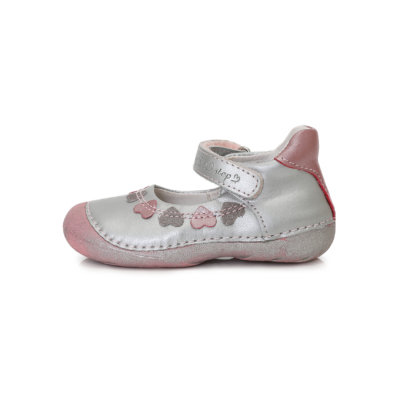 D.D.step ezüst-rózsaszín lány balerina cipő szívecskékkel