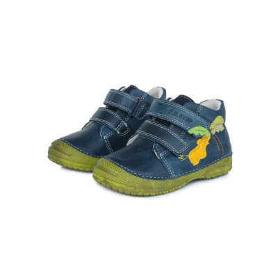 D-D.step kék-zöld két tépőzáras fiú cipő állat mintával